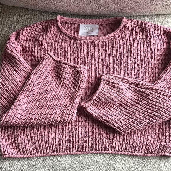 Zara Pink Ribbed Knit Sweater - Picture 2 of 4
